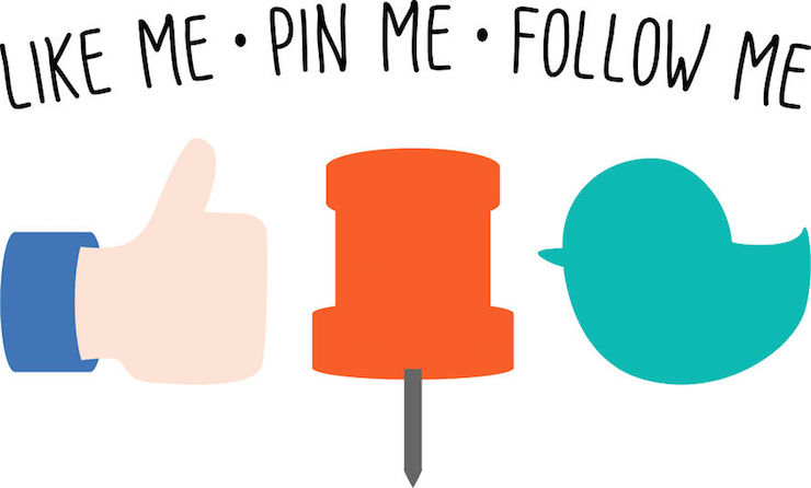 Like, Pin, Follow Icons