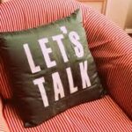 lets talk pillow on chair