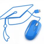 Online education, or online degree concept Blue mouse